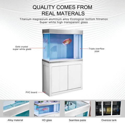 Image of Aqua Dream Silver Edition 110 Gallon Tempered Glass Aquarium Fish Tank [AD-1060-WS]