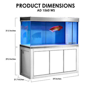 Aqua Dream Silver Edition 185 Gallon Tempered Glass Aquarium Fish Tank [AD-1560-WS]