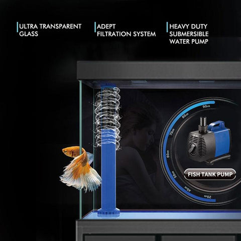 Image of Aqua Dream Silver Edition 235 Gallon Glass Aquarium with Upgraded Filtration Sump [AD-1530]