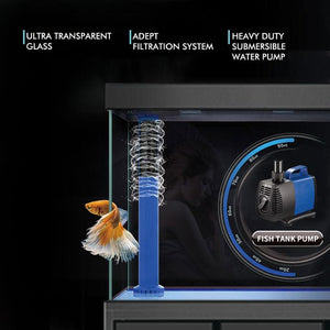 Aqua Dream Silver Edition 235 Gallon Glass Aquarium with Upgraded Filtration Sump [AD-1530]