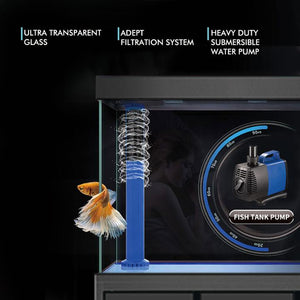 Aqua Dream Silver Edition 145 Gallon Tempered Glass Aquarium Fish Tank [AD-1260-WS]