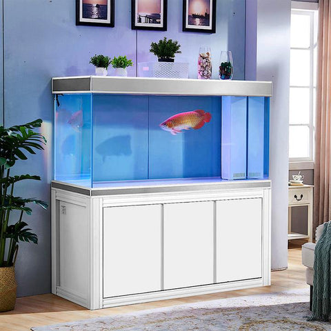 Image of Aqua Dream Silver Edition 185 Gallon Tempered Glass Aquarium Fish Tank [AD-1560-WS]