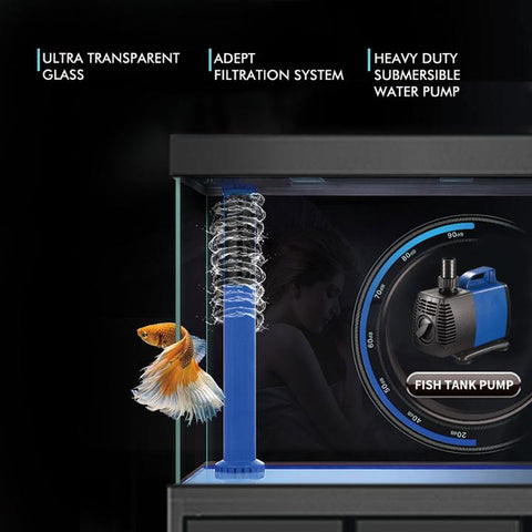 Image of Aqua Dream Silver Edition 165 Gallon Glass Aquarium with Upgraded Filtration Sump [AD-1260]