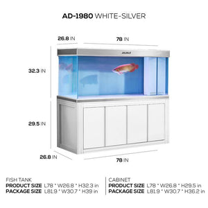 Aqua Dream Silver Edition 260 Gallon Tempered Glass Aquarium Fish Tank [AD-1980]